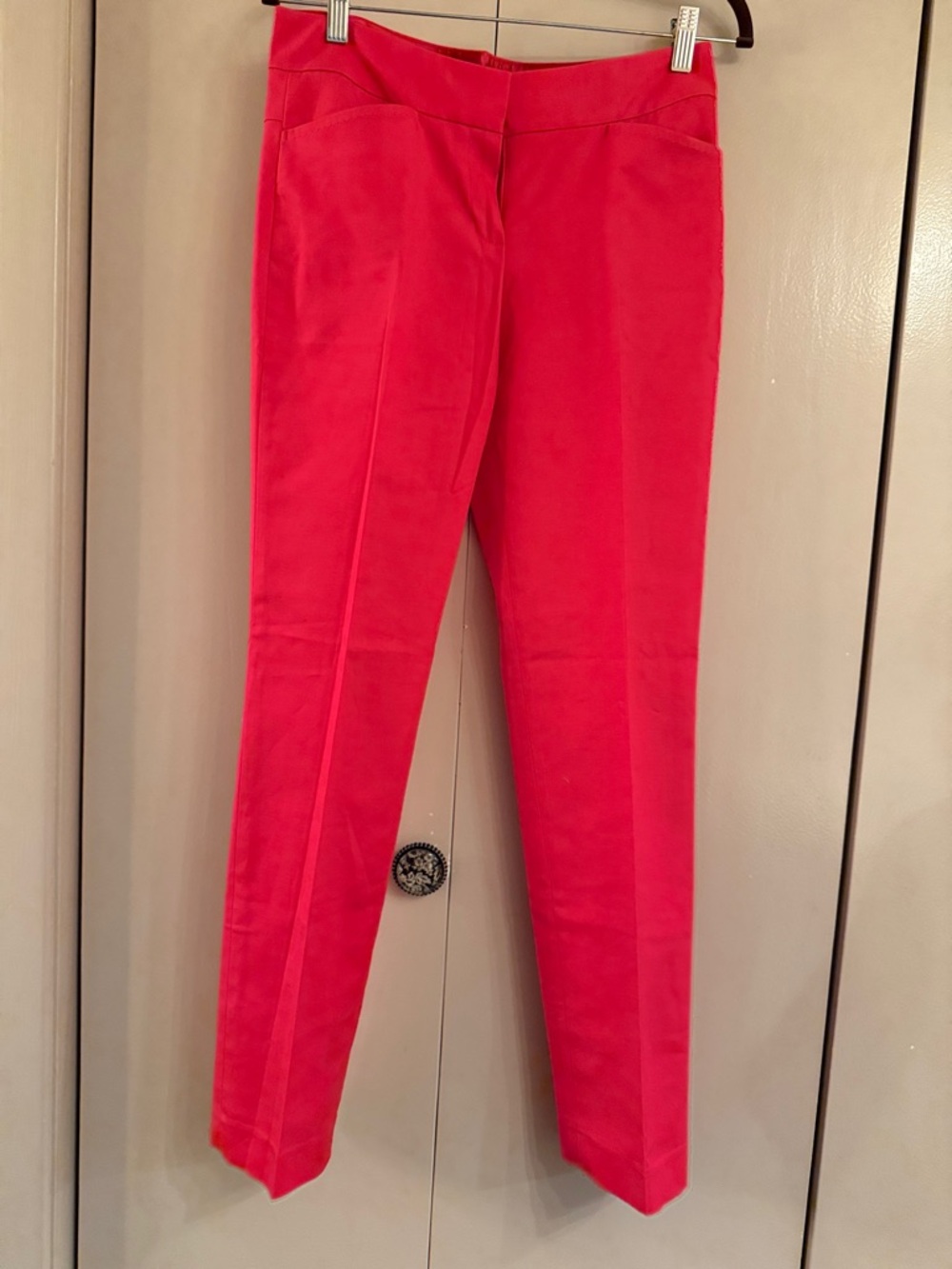 Tahari Deep Orange Straight-Leg Pants